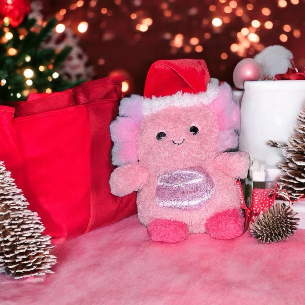Frestive Aimee Santa Plush Toy Axolotl Pink Purple BumBumz